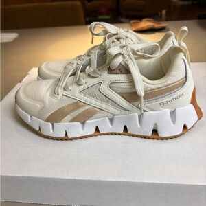 Reebok Beige and White Athletic Shoes